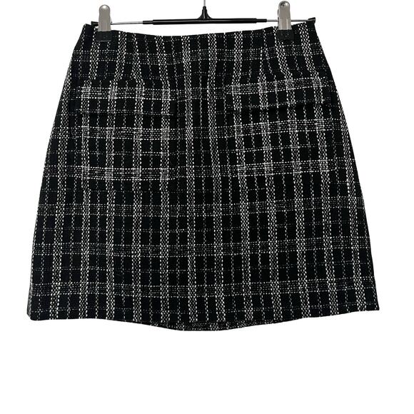 Reformation Janice Tweed Plaid Mini Skirt Size 0 Classic Preppy Dark Academia - Picture 1 of 7